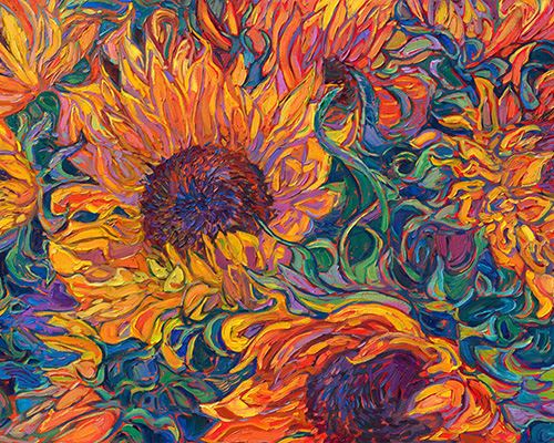 "Waves of Sunflowers" 16x20 Paper Print